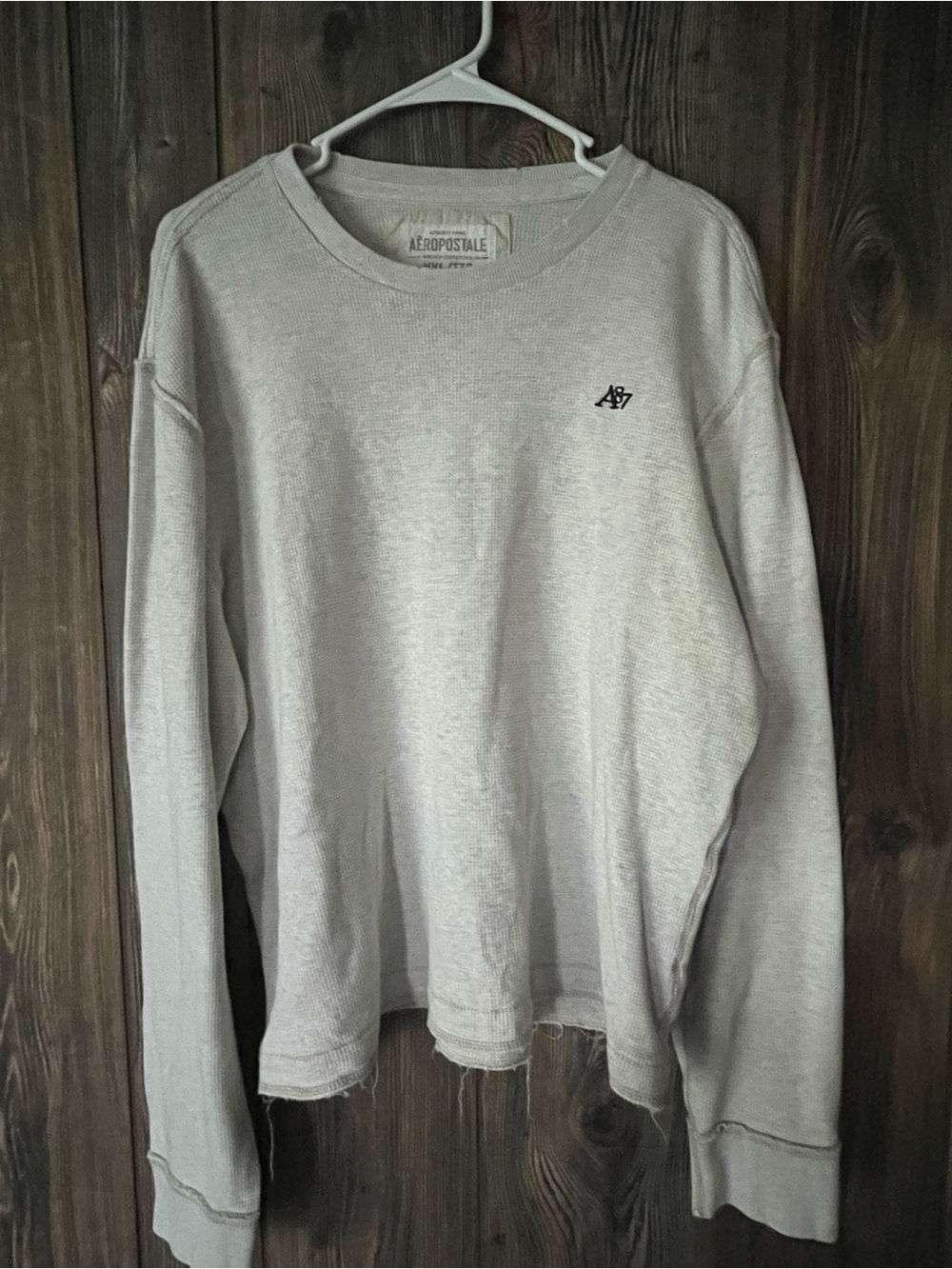 Aeropostale Men's Light Gray long sleeve with A87 Logo